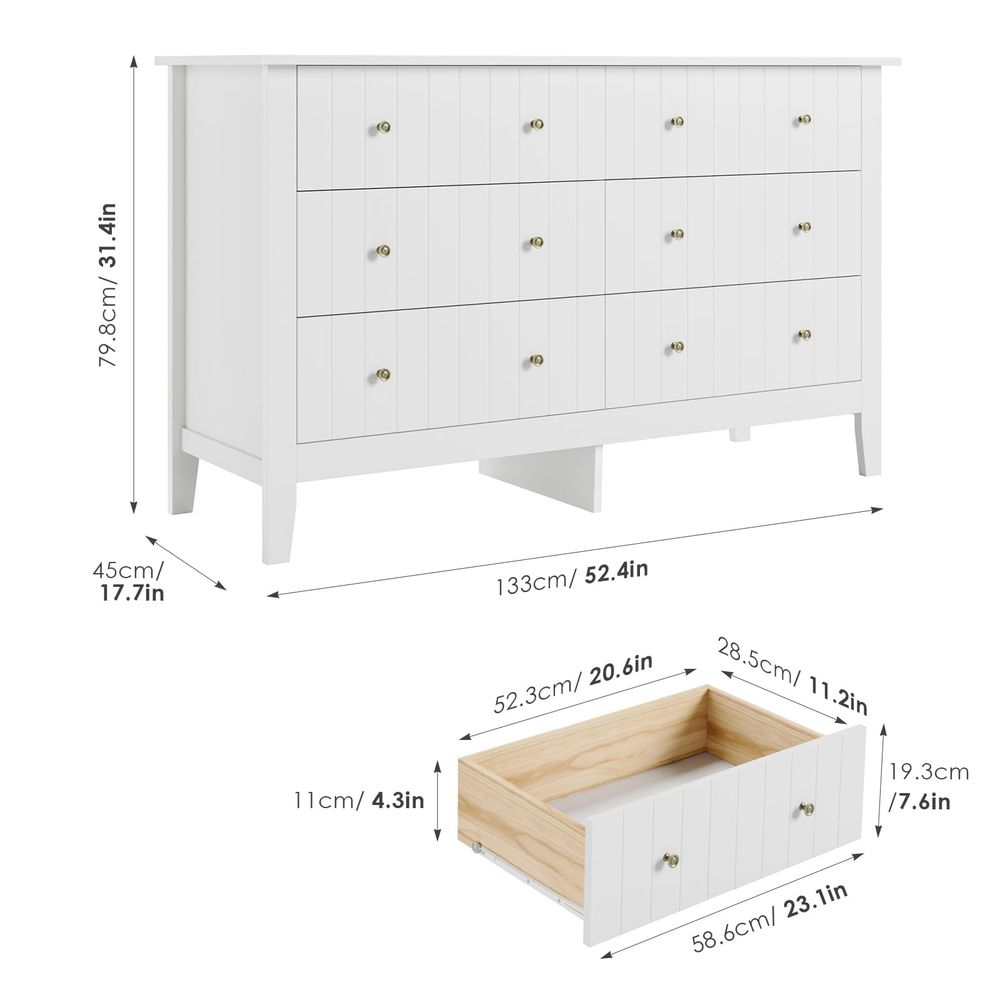 Baby Nursery Chest Of Drawers - White Dresser, Chest of Drawers, Modern