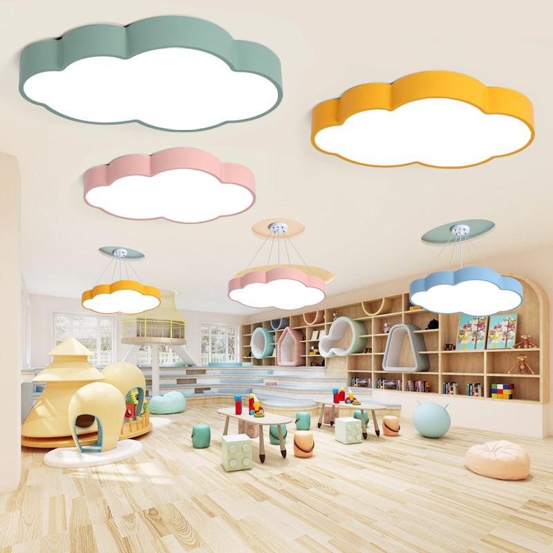 Baby Nursery Knobs - Cloud Chandelier Kindergarten Children's Room White