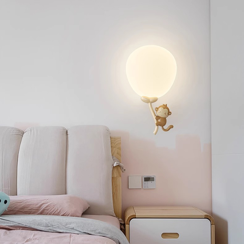 Baby Nursery Knobs - Cute Balloon Monkey Bear Lamp Children's