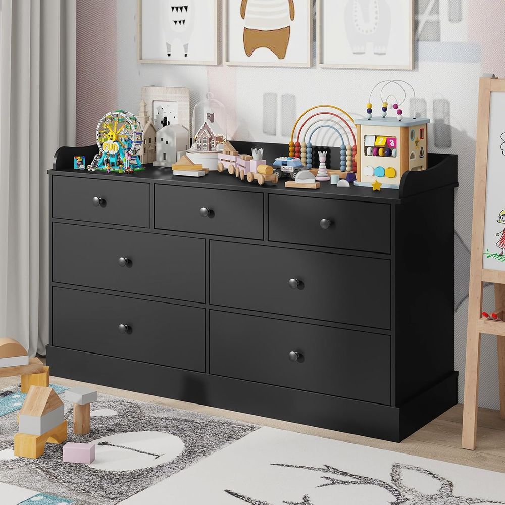Baby Nursery Chest Of Drawers - Children's 7-Drawer Dresser, Changing Table, Nursery