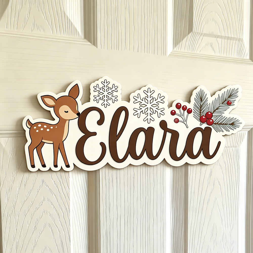Baby Nursery Diy - Custom Winter Deer & Snowflake Wooden