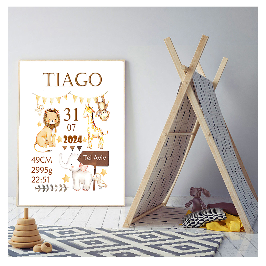Baby Nursery Animal Pictures - Poster Nursery Art Print Animal Canvas