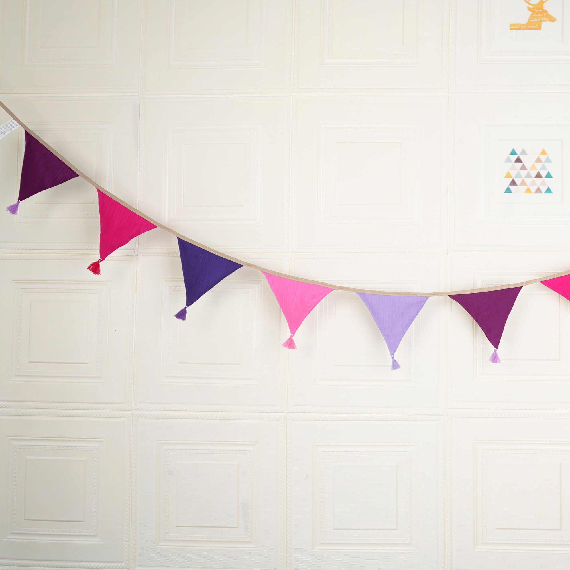 Baby Nursery Garland - 2.6M/8.5FT Nursery Candy Fabric Bunting 10