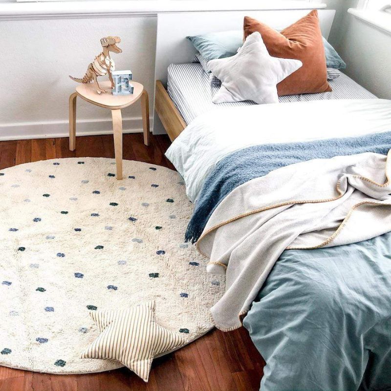 Baby Nursery Modern - Dot Fluffy Carpet Living Room Round