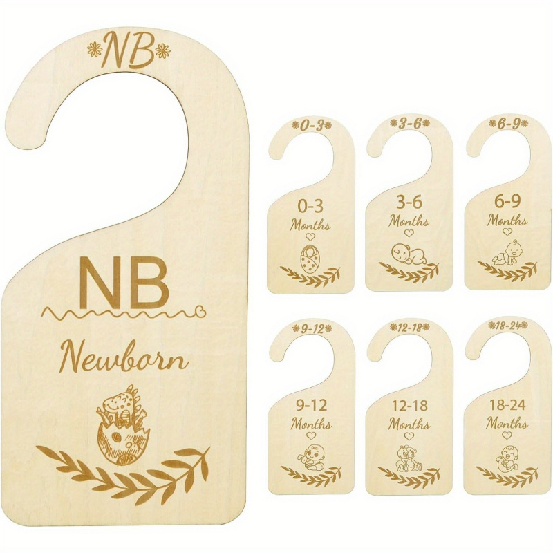 Baby Nursery Uniform - 7pcs Wood Baby Closet Dividers, Clothing