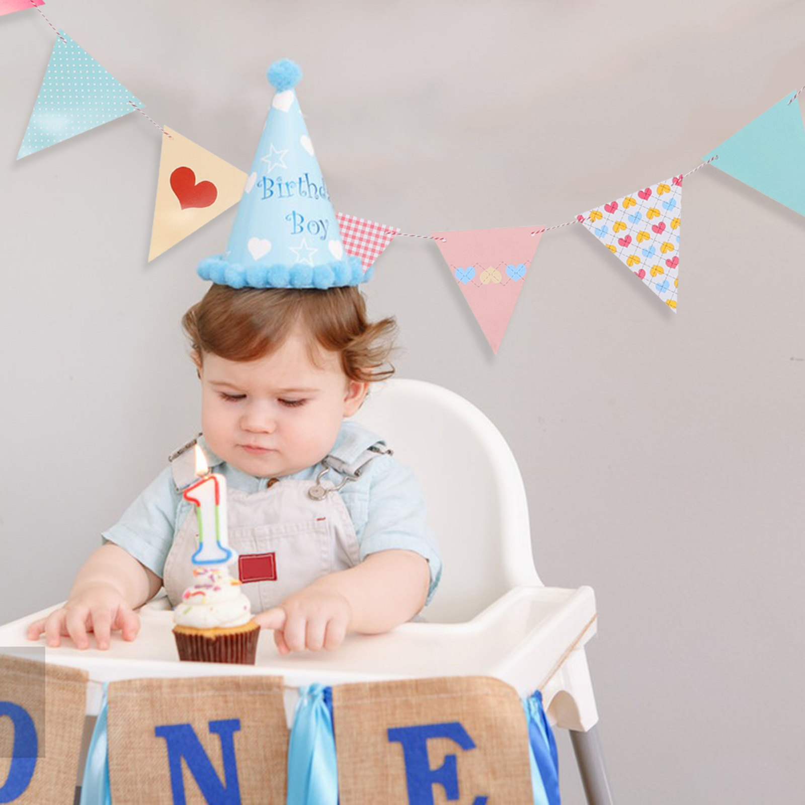 Baby Nursery Garland - Easy Install Triangle Paper Bunting Garland