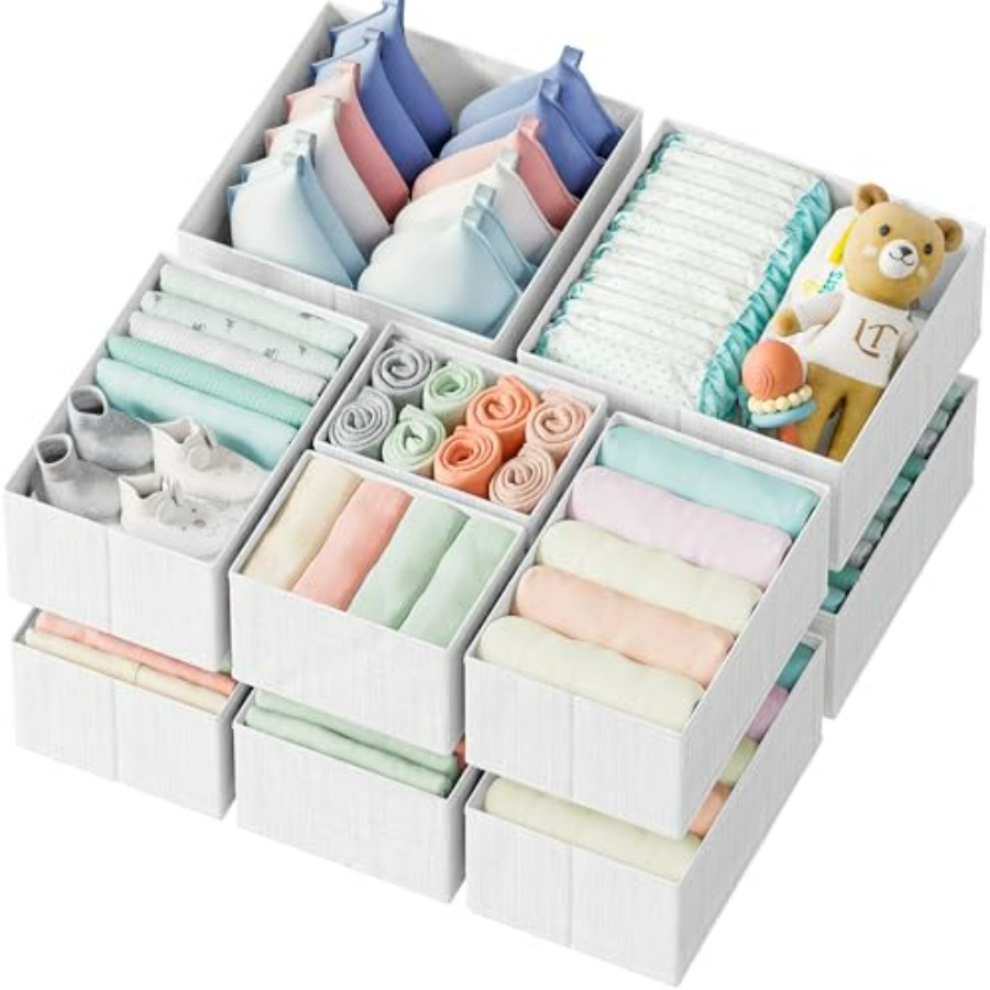 Baby Nursery Dresser - Drawer Organizer Clothes Set of 12