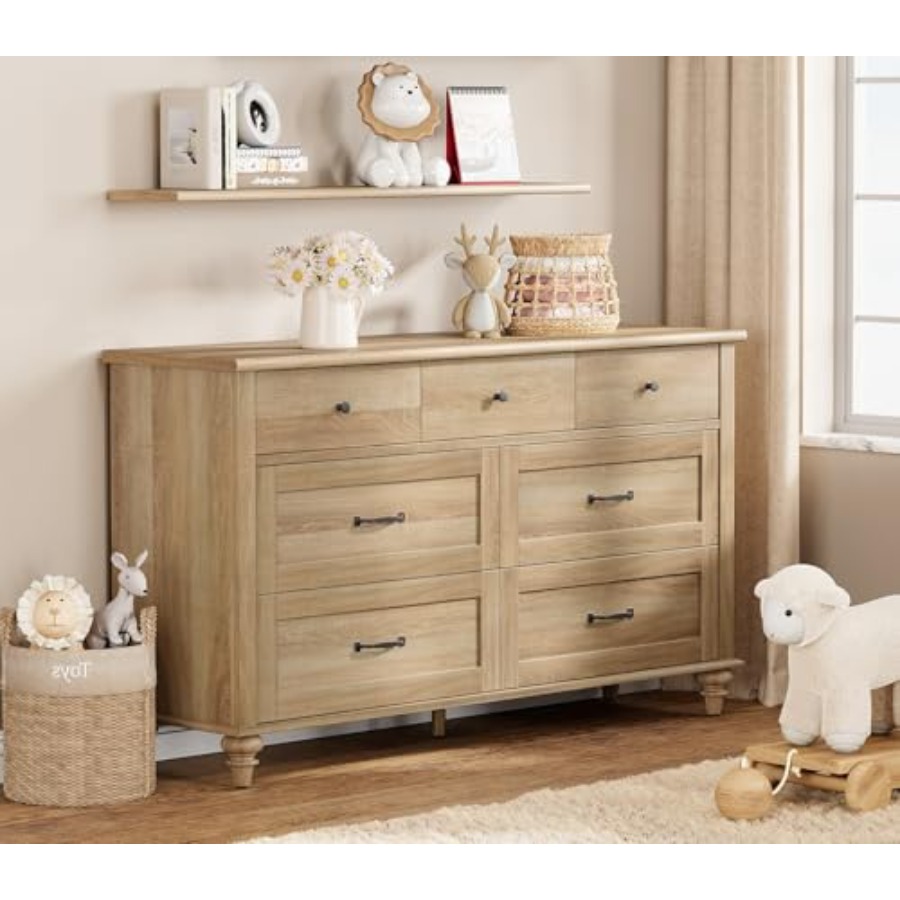 Baby Nursery Chest Of Drawers - WAMPAT Wide Dresser with 7 Drawers