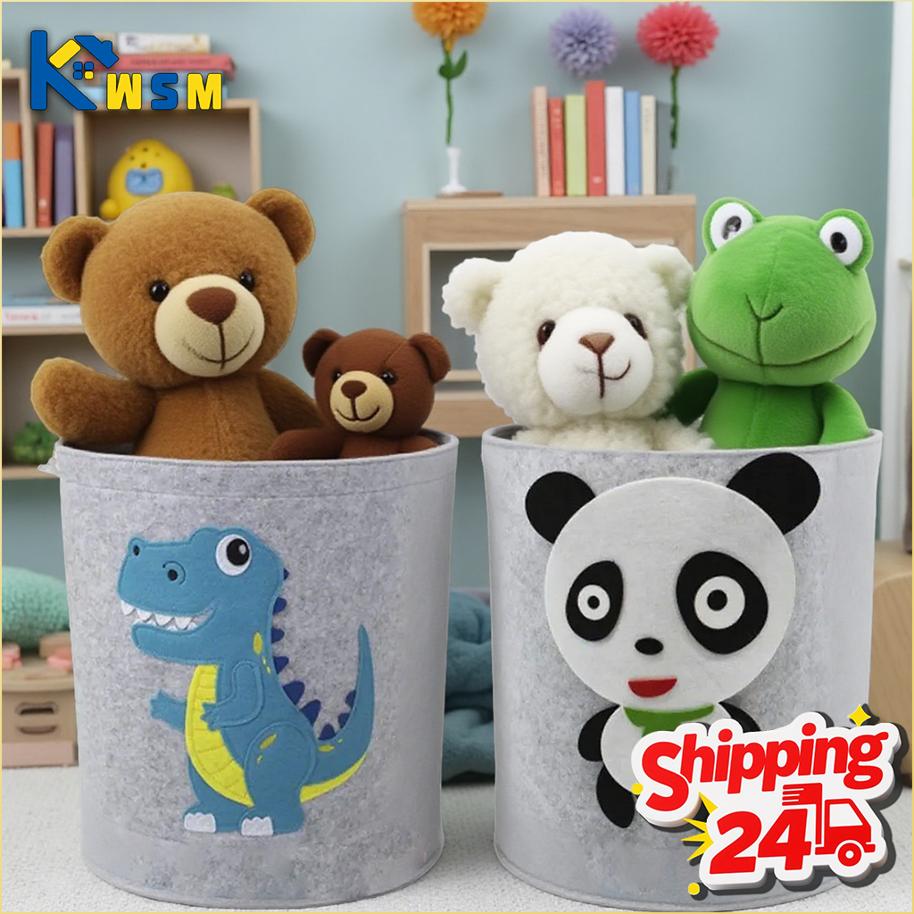 Baby Nursery Uniform - Panda Dinosaur Baby Storage Basket Felt