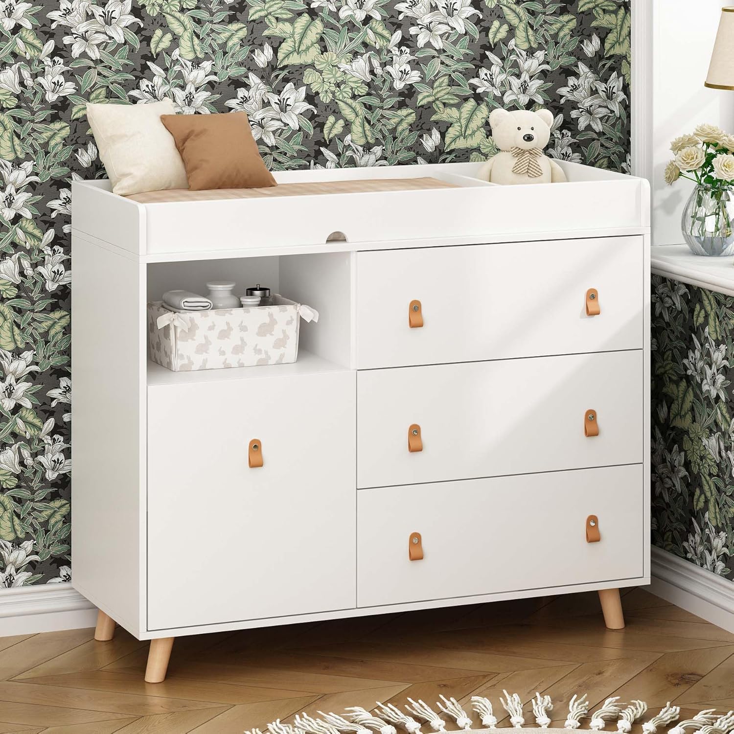 Baby Nursery Dresser - Baby Dresser Changing Table with Drawers