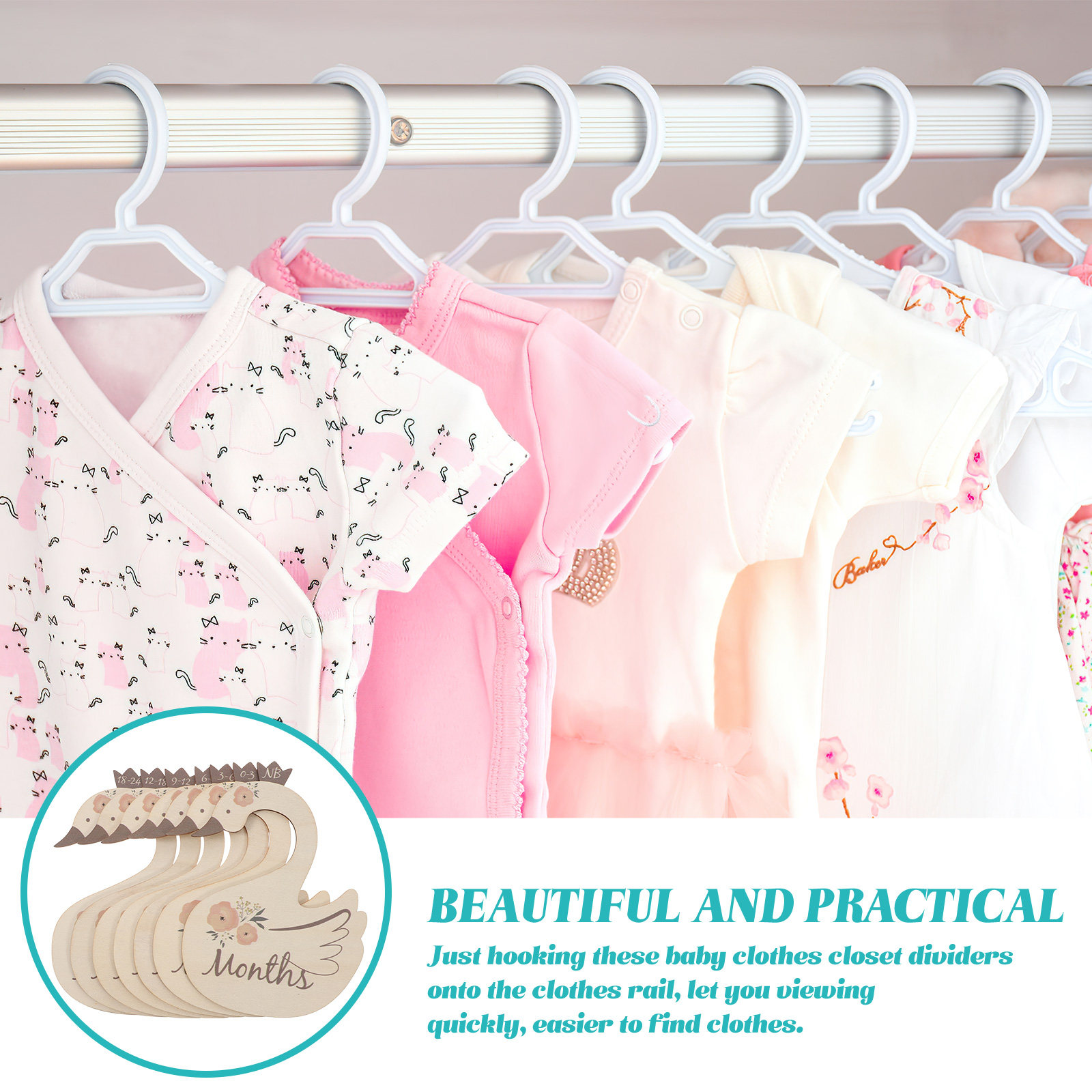 7Pcs Swan Baby Clothes Size Di - Baby Nursery Wardrobe 리뷰 및 가격