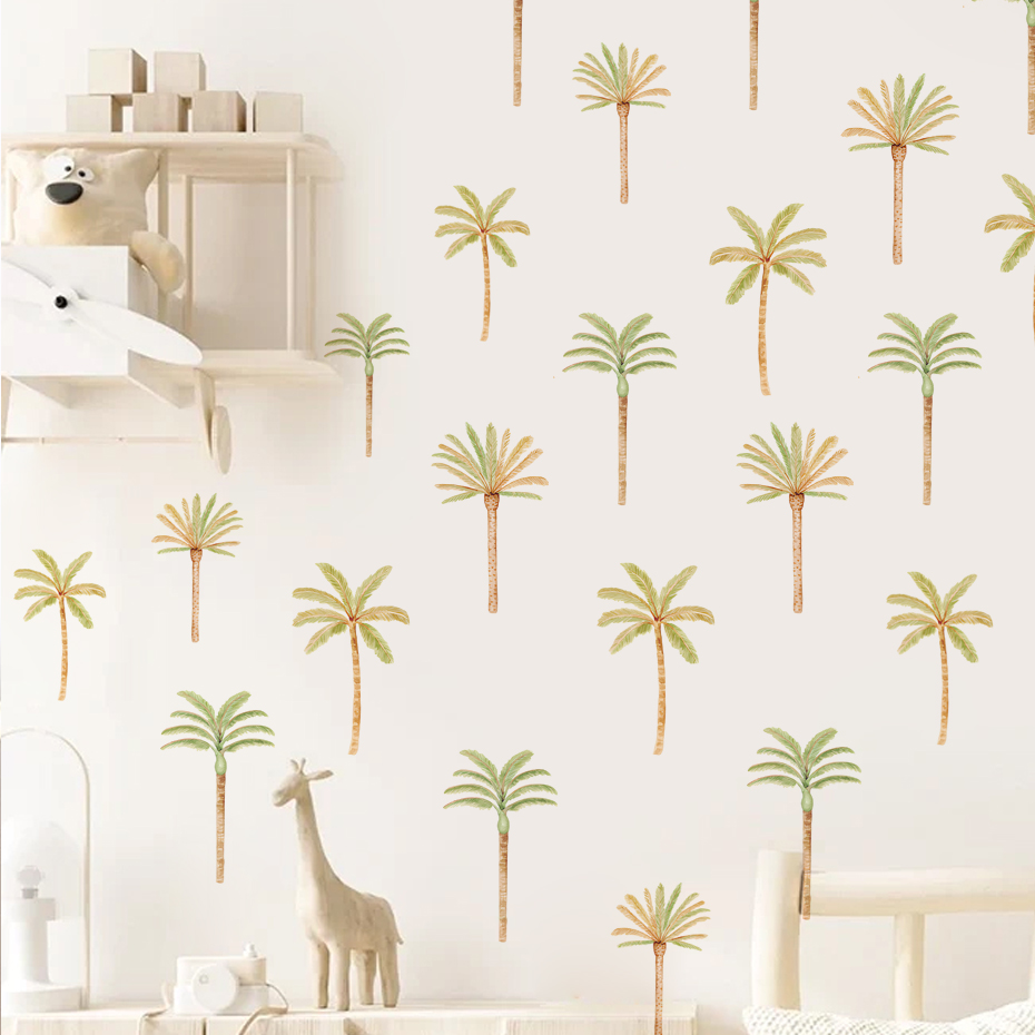 Boho Coconut Palm Tree Wall St - Baby Nursery Vinyl Wall Stickers 리뷰 및 가격