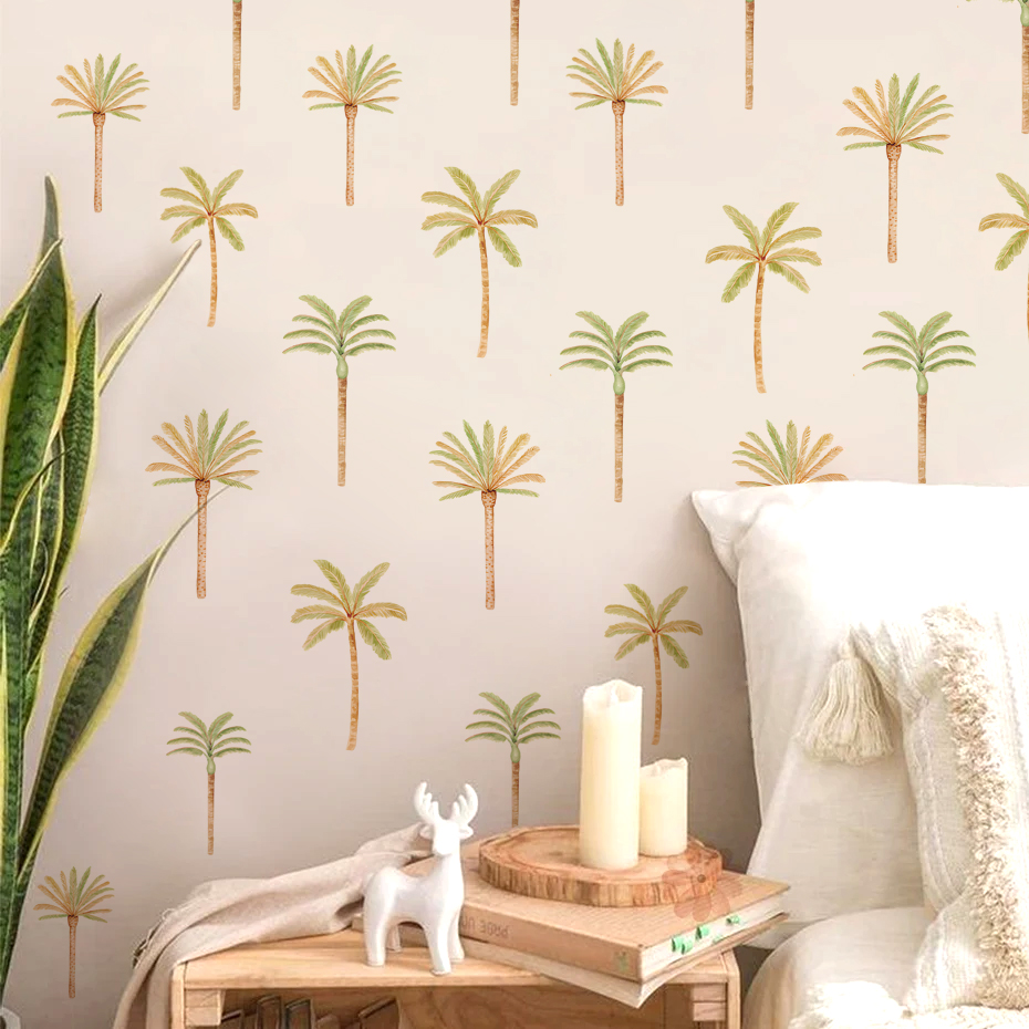 Boho Coconut Palm Tree Wall St - Baby Nursery Vinyl Wall Stickers 리뷰 및 가격