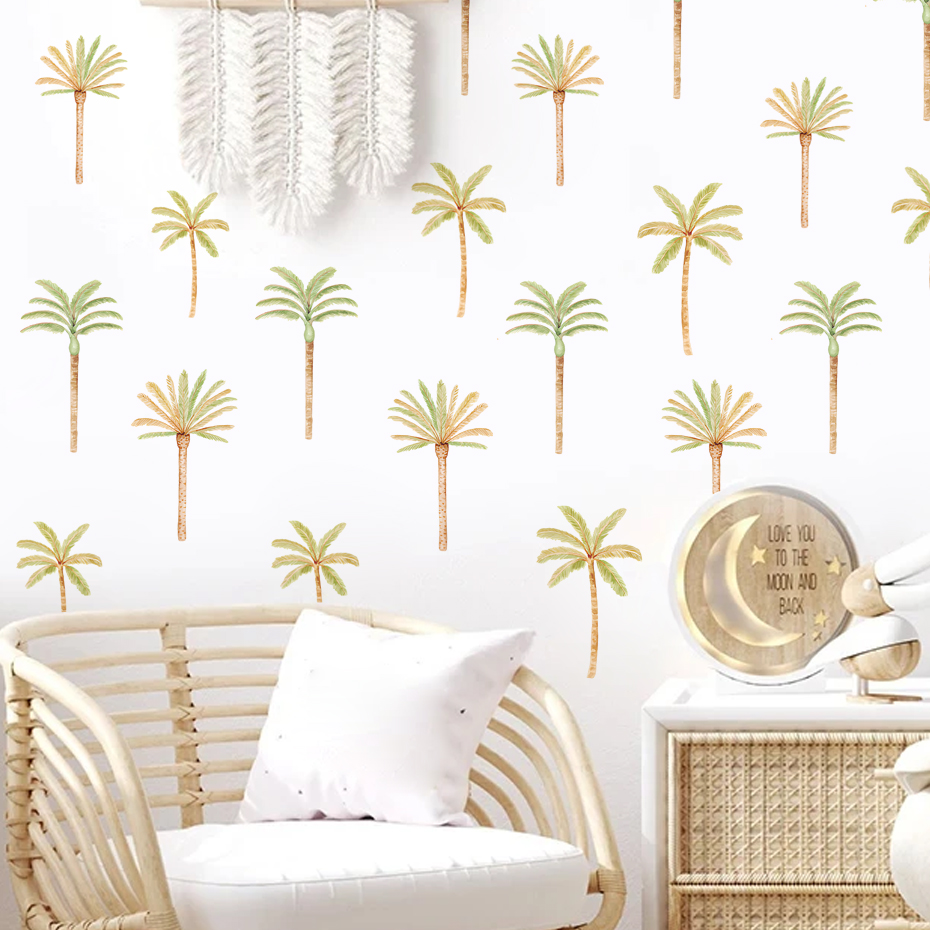 Boho Coconut Palm Tree Wall St - Baby Nursery Vinyl Wall Stickers 리뷰 및 가격