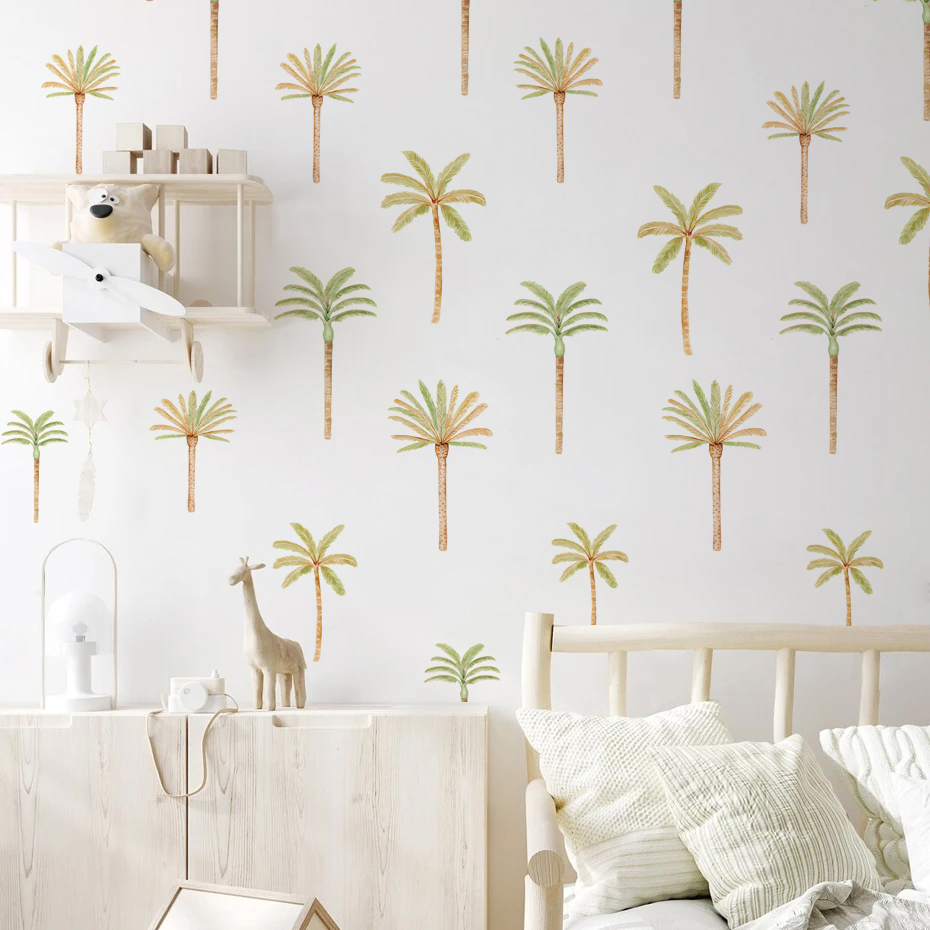 Boho Coconut Palm Tree Wall St - Baby Nursery Vinyl Wall Stickers 리뷰 및 가격