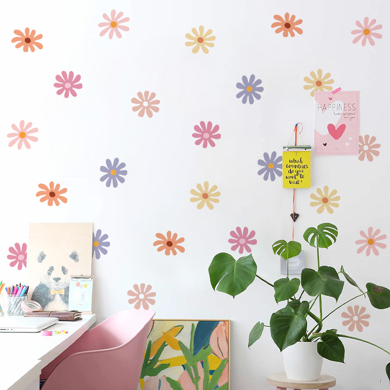 Daisy Floral Wall Stickers Chi - Baby Nursery Peel And Stick Wallpaper 리뷰 및 가격