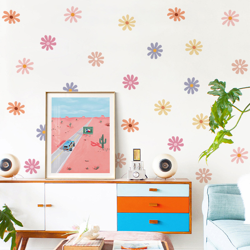 Daisy Floral Wall Stickers Chi - Baby Nursery Peel And Stick Wallpaper 리뷰 및 가격