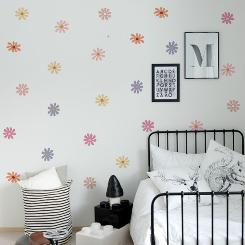 Daisy Floral Wall Stickers Chi - Baby Nursery Peel And Stick Wallpaper 리뷰 및 가격
