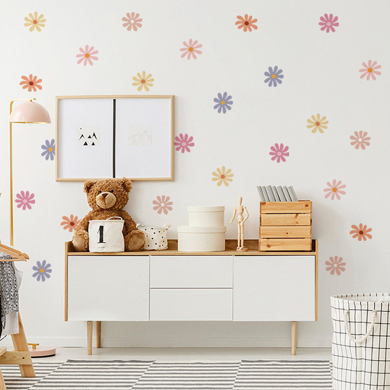Daisy Floral Wall Stickers Chi - Baby Nursery Peel And Stick Wallpaper 리뷰 및 가격