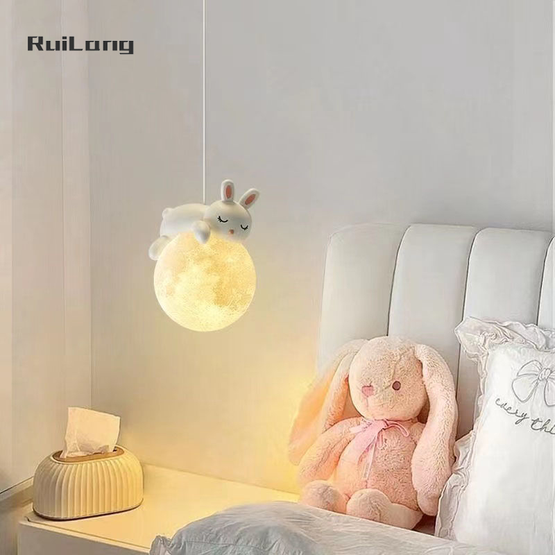 Cartoon Rabbit Moon Chandelier - Baby Nursery Knobs 리뷰 및 가격