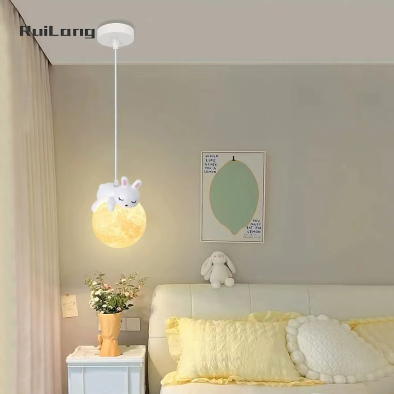 Cartoon Rabbit Moon Chandelier - Baby Nursery Knobs 리뷰 및 가격