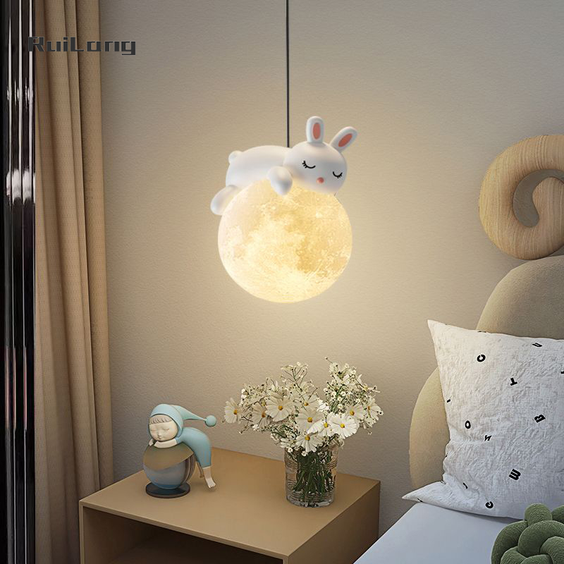 Cartoon Rabbit Moon Chandelier - Baby Nursery Knobs 리뷰 및 가격