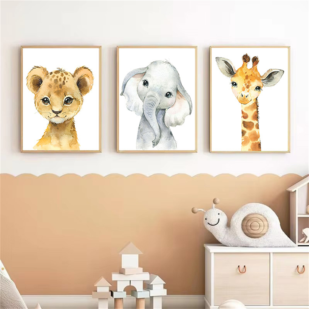 Safari Nursery Decor Set of 3  - Baby Nursery Animal Pictures 리뷰 및 가격