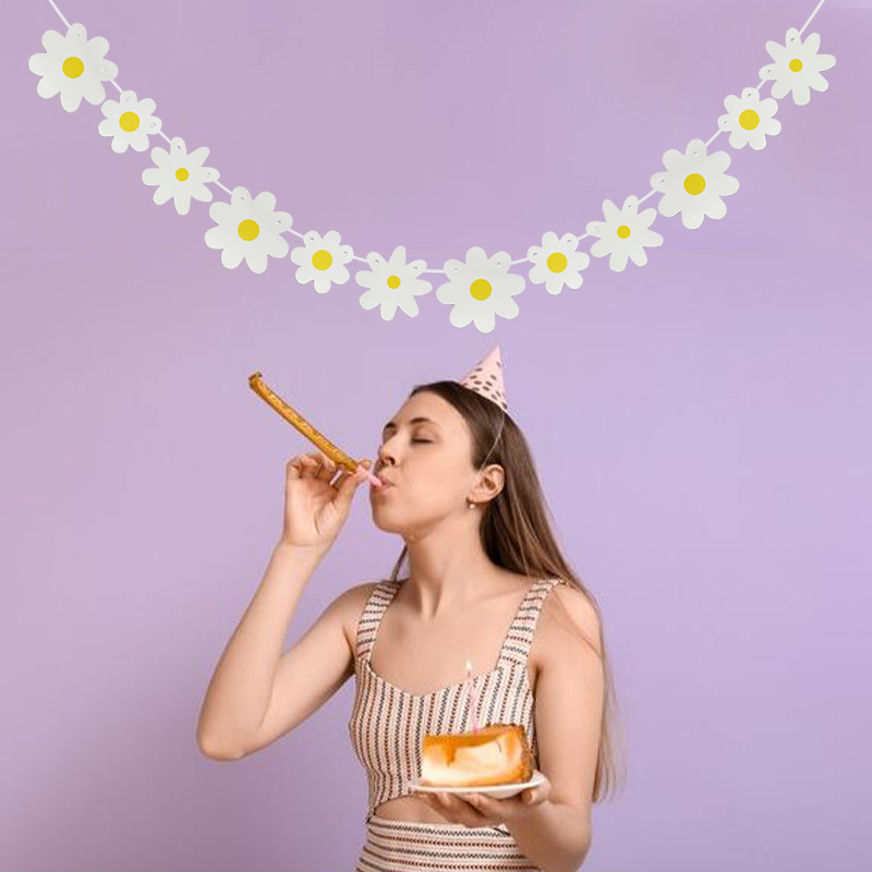 1Set White Daisy Flower Banner - Baby Nursery Garland 리뷰 및 가격
