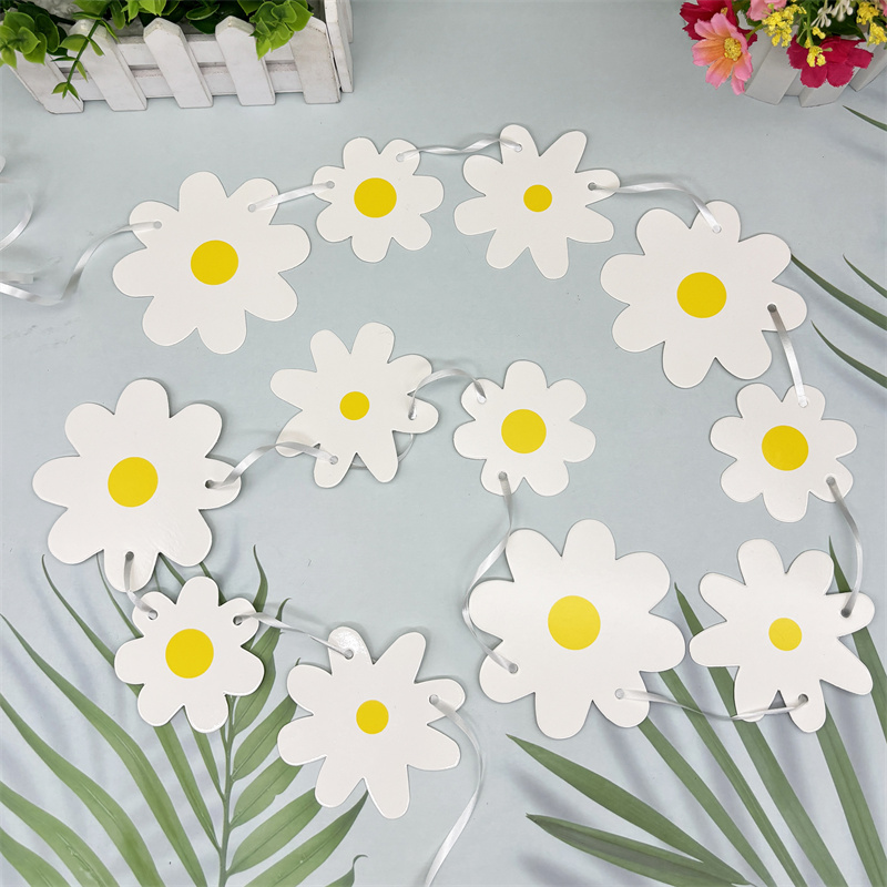 1Set White Daisy Flower Banner - Baby Nursery Garland 리뷰 및 가격