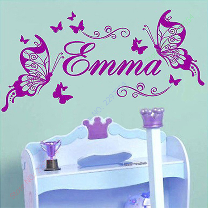 New Butterflies Personalized N - Baby Nursery Vinyl Wall Stickers 리뷰 및 가격