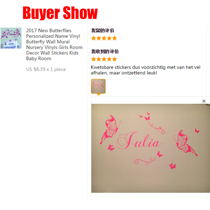New Butterflies Personalized N - Baby Nursery Vinyl Wall Stickers 리뷰 및 가격