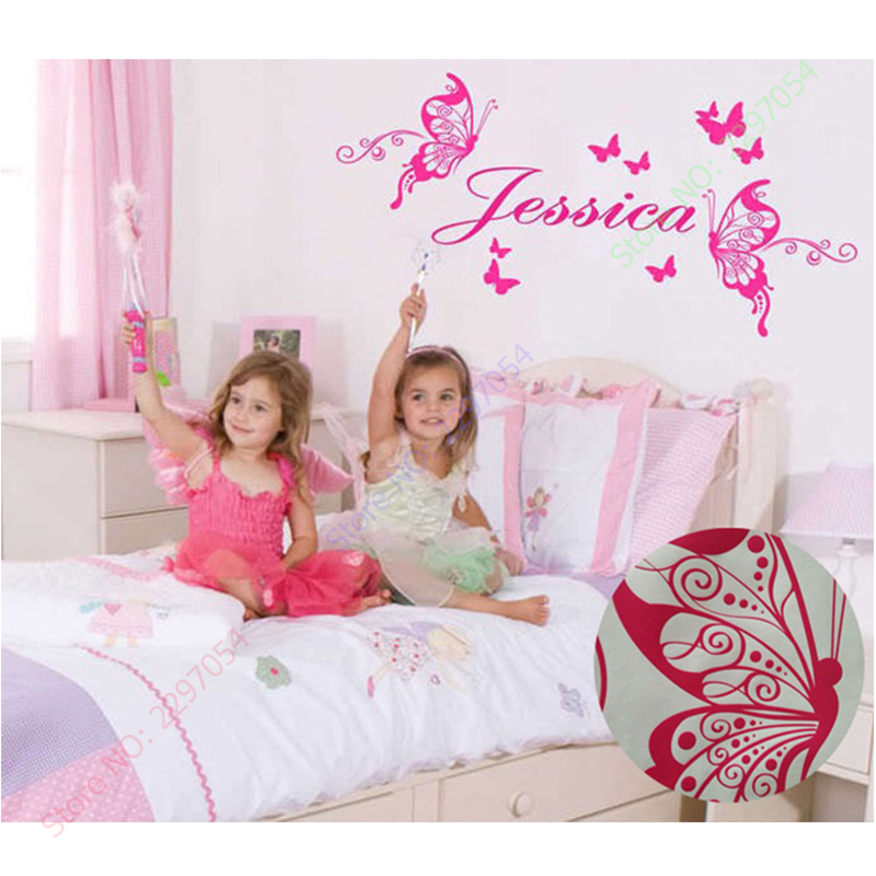 New Butterflies Personalized N - Baby Nursery Vinyl Wall Stickers 리뷰 및 가격
