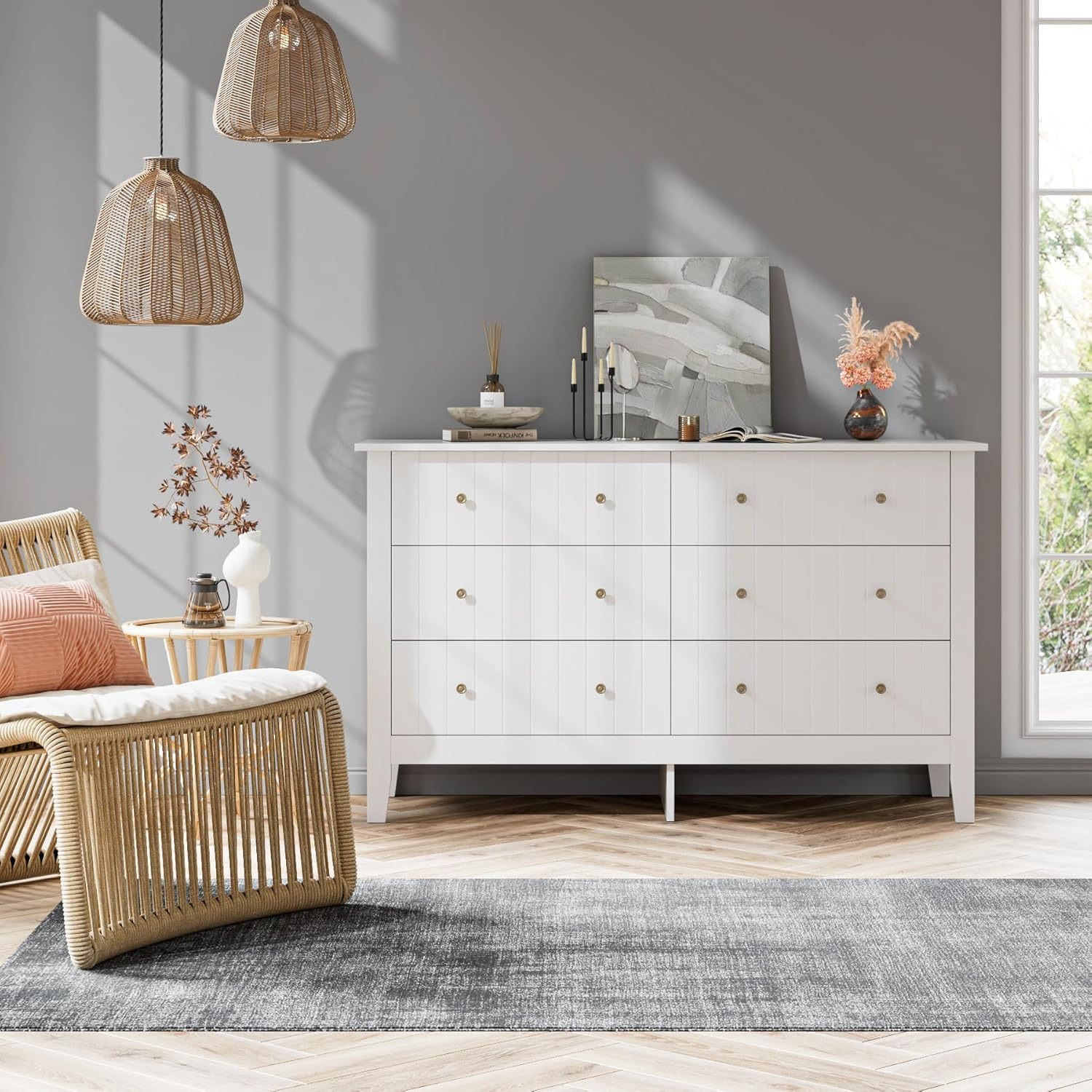 White 6 Drawer Double Dresser  - Baby Nursery Dresser 리뷰 및 가격