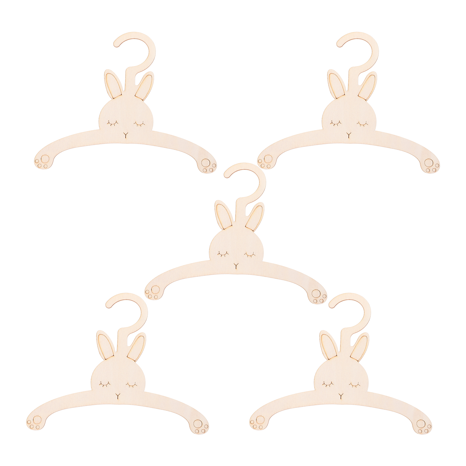 5pcs Wooden Rabbit Hangers Reu - Baby Nursery Uniform 리뷰 및 가격