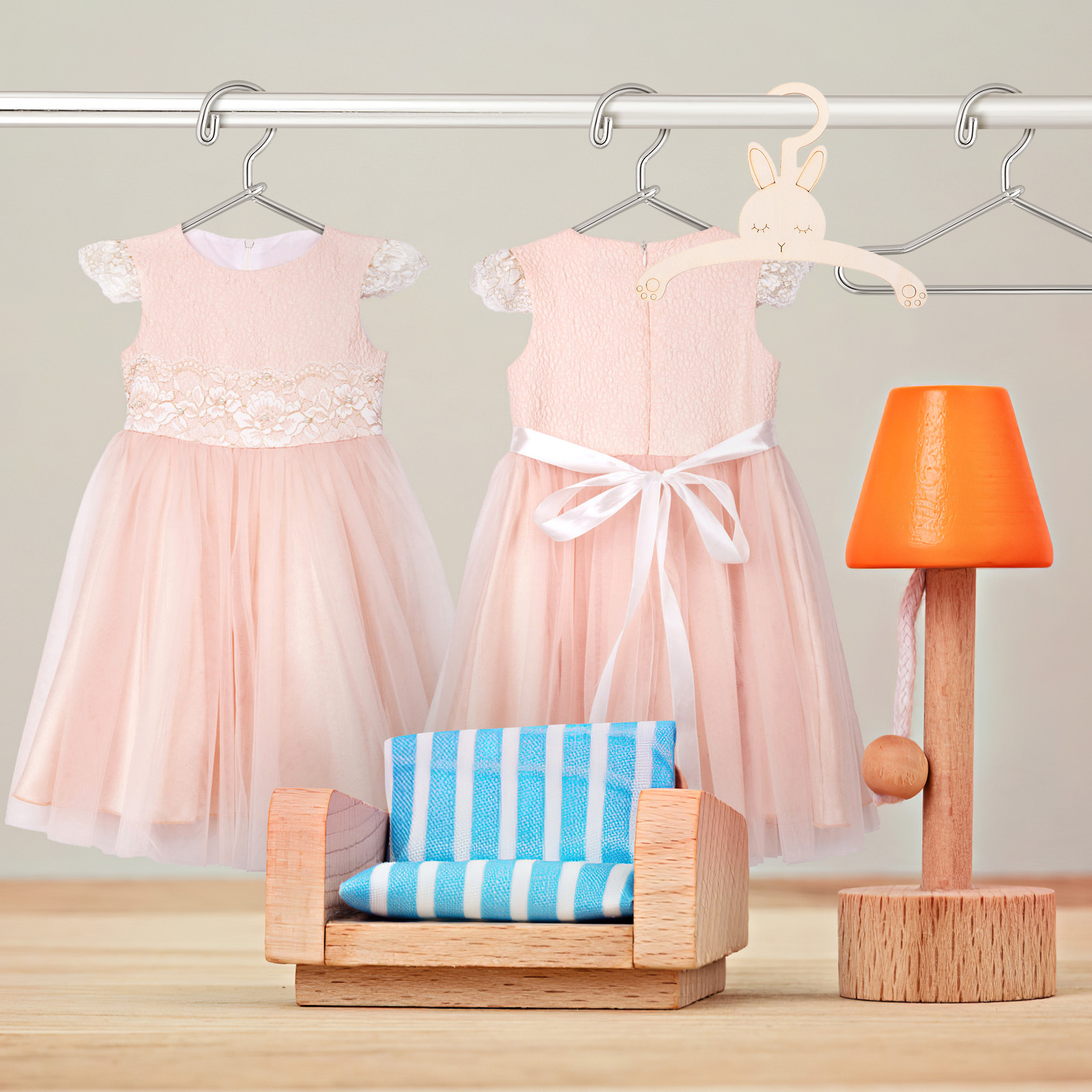 5pcs Wooden Rabbit Hangers Reu - Baby Nursery Uniform 리뷰 및 가격