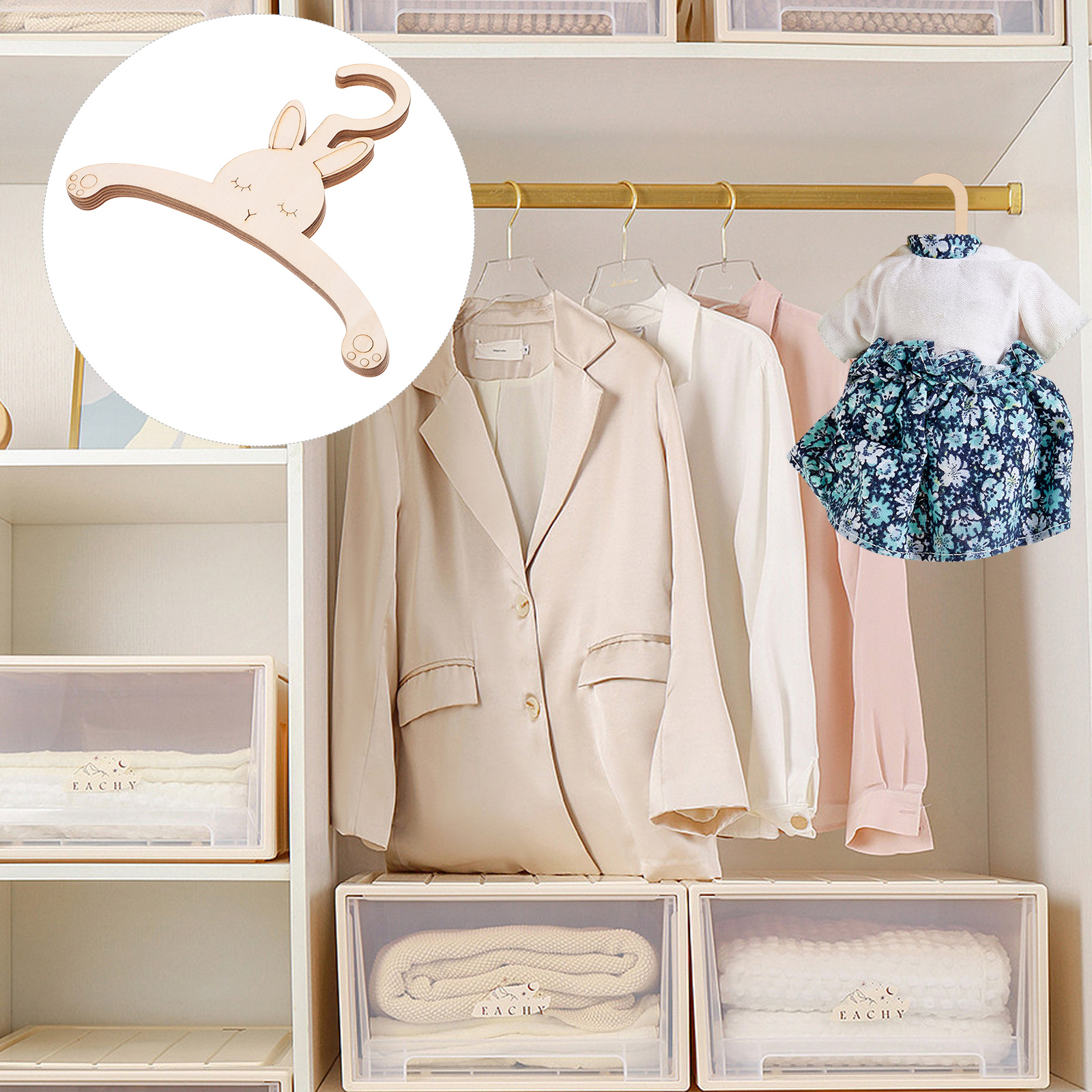 5pcs Wooden Rabbit Hangers Reu - Baby Nursery Uniform 리뷰 및 가격