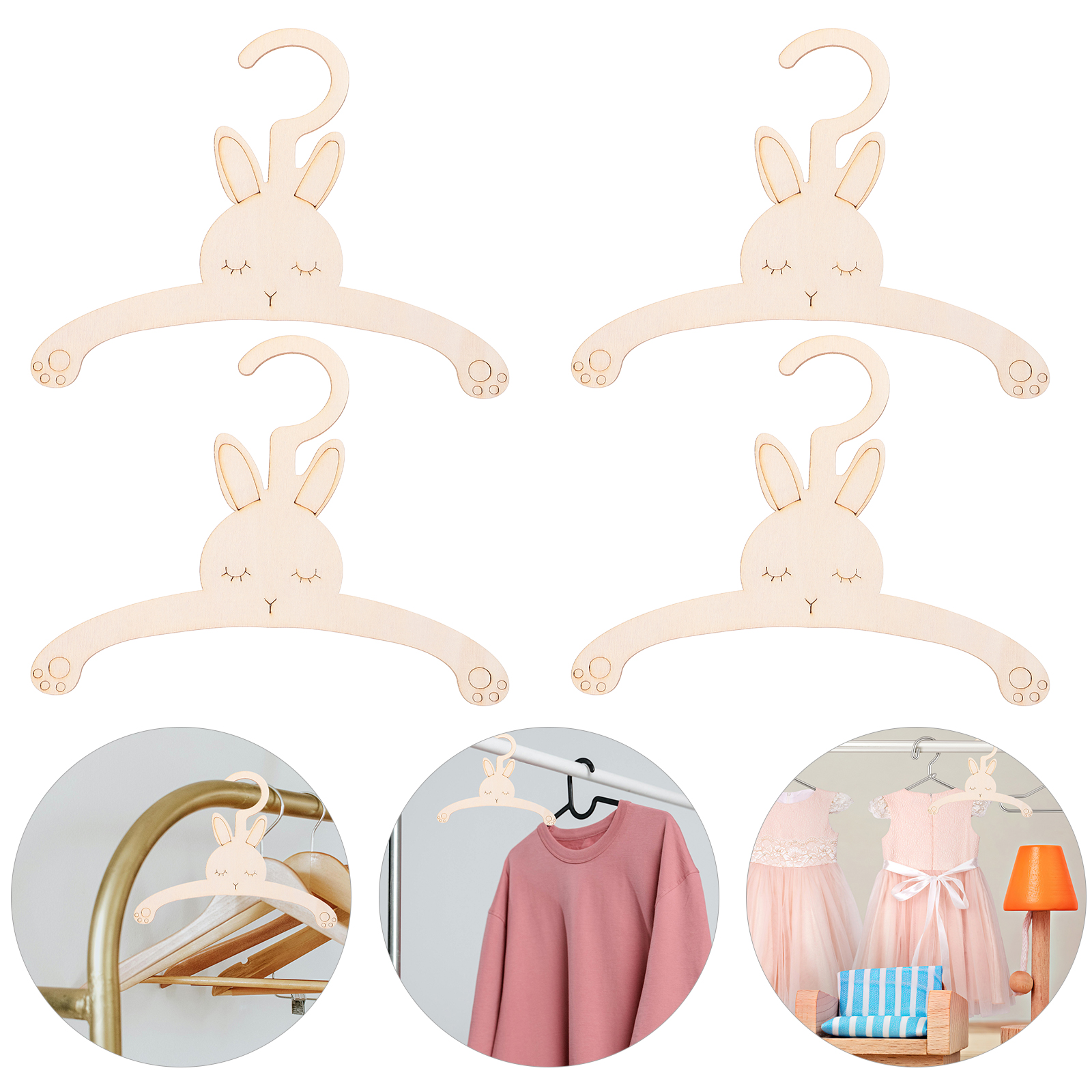 5pcs Wooden Rabbit Hangers Reu - Baby Nursery Uniform 리뷰 및 가격
