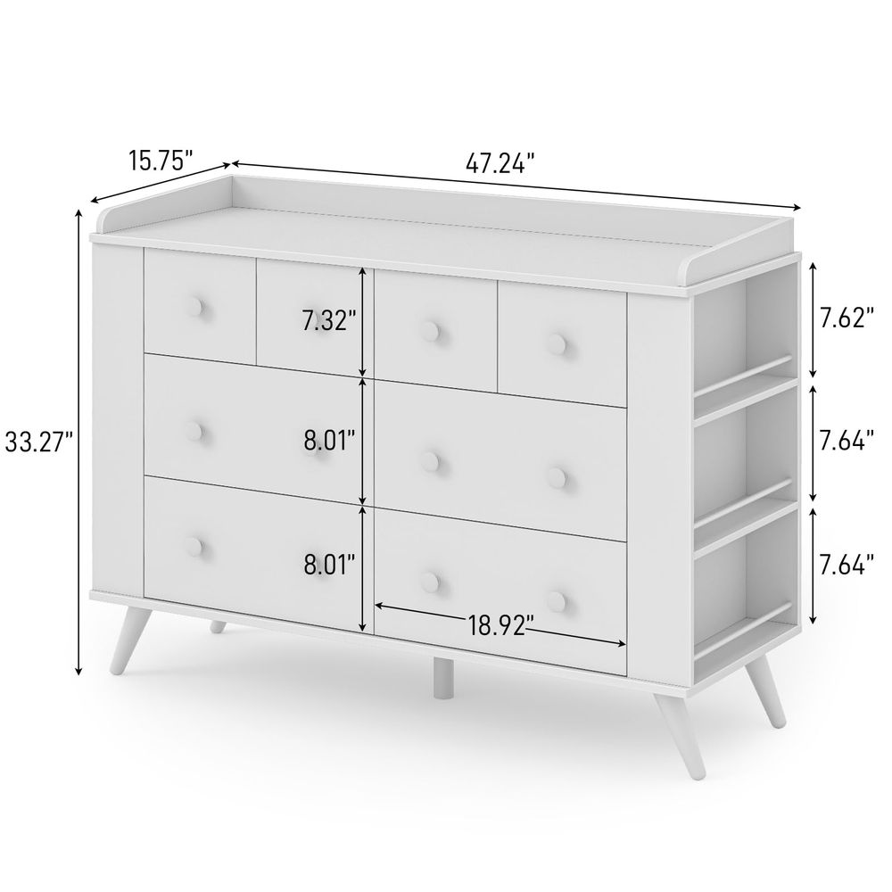 Kids Dresser Cabinet with 8 Dr - Baby Nursery Chest Of Drawers 리뷰 및 가격