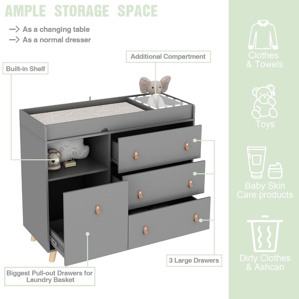 Baby Dresser Changing Table, T - Baby Nursery Dresser 리뷰 및 가격