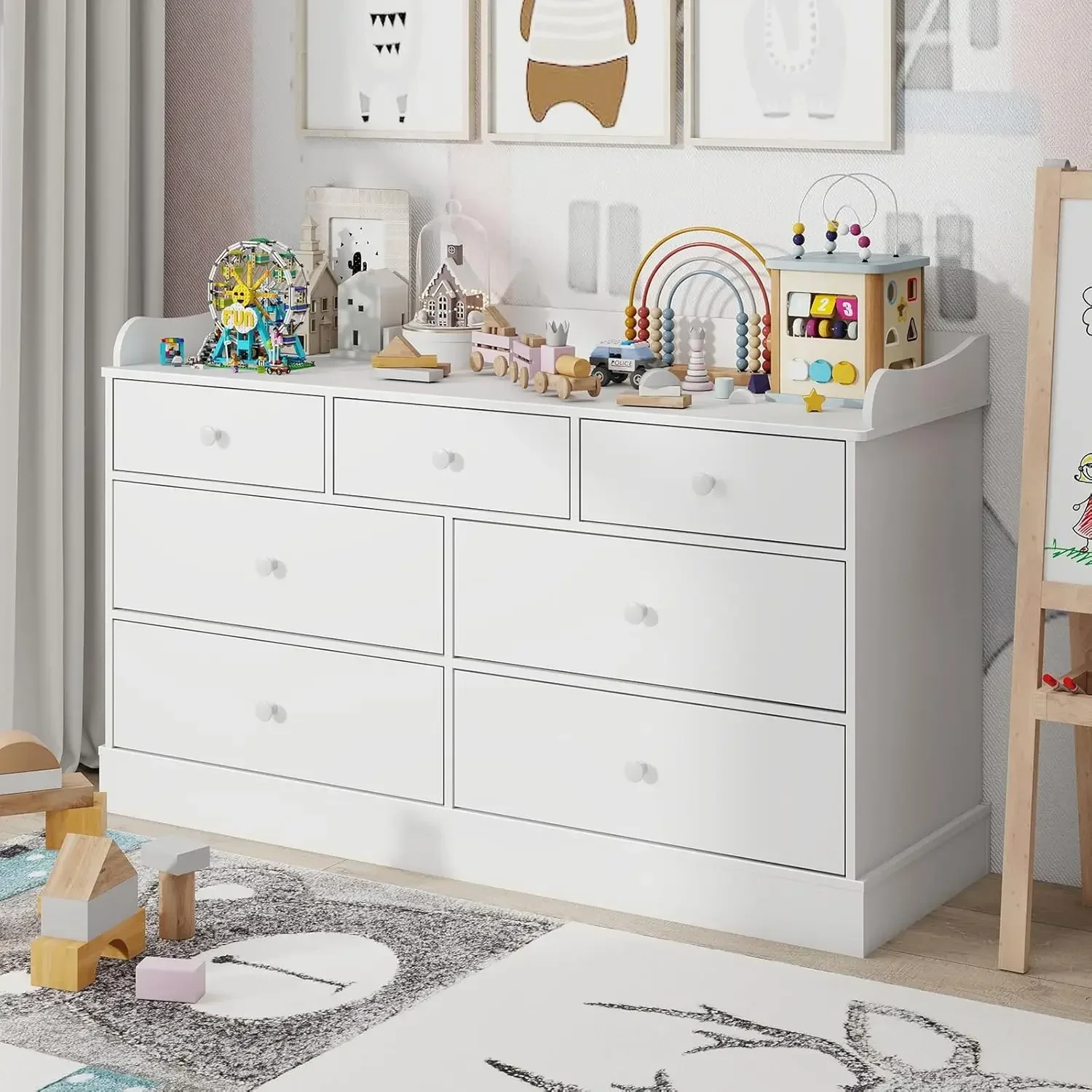 Kids Dresser Cabinet with 7 Dr - Baby Nursery Chest Of Drawers 리뷰 및 가격