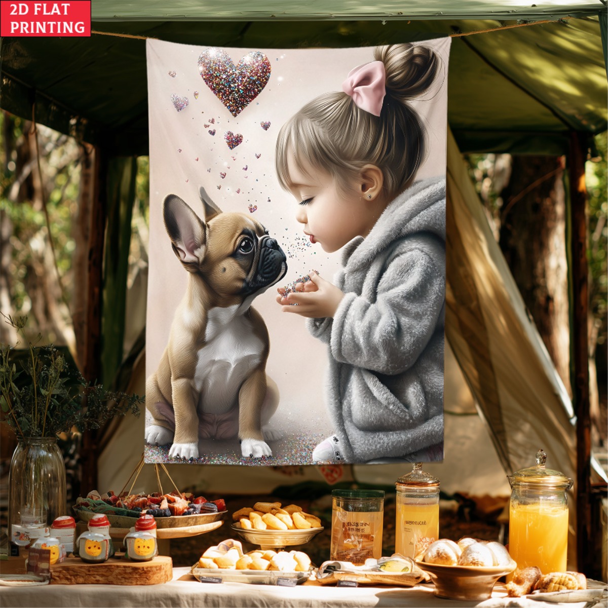 Girl with french bulldog puppy - Baby Nursery Modern 리뷰 및 가격
