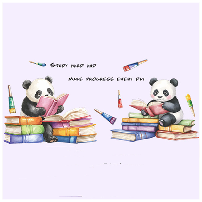 Study Read Cute Baby Panda 3D  - Baby Nursery Vinyl Wall Stickers 리뷰 및 가격