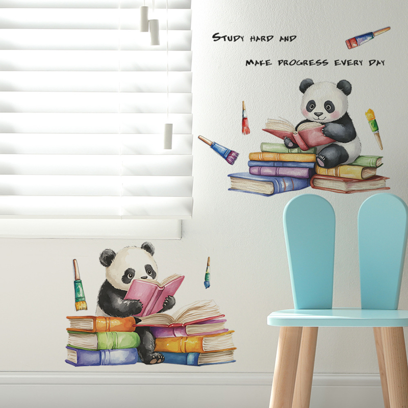 Study Read Cute Baby Panda 3D  - Baby Nursery Vinyl Wall Stickers 리뷰 및 가격