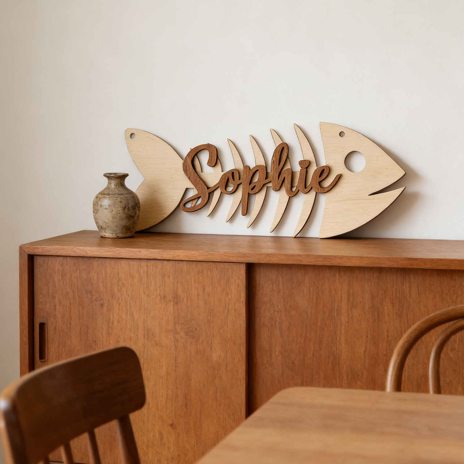 1Pc Custom Name Fish Skeleton  - Baby Nursery Diy 리뷰 및 가격