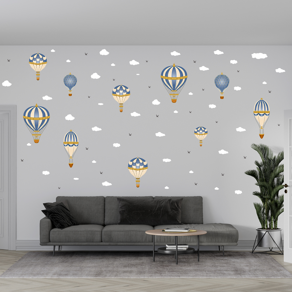 Cartoon Hot Air Balloon Clouds - Baby Nursery Modern 리뷰 및 가격