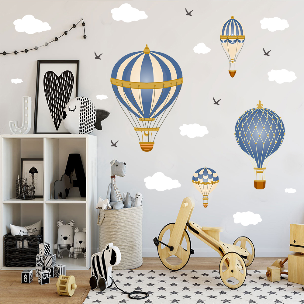 Cartoon Hot Air Balloon Clouds - Baby Nursery Modern 리뷰 및 가격