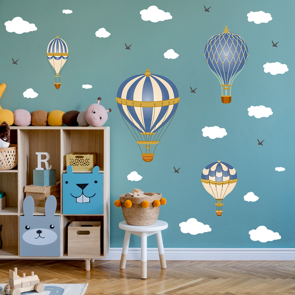 Cartoon Hot Air Balloon Clouds - Baby Nursery Modern 리뷰 및 가격