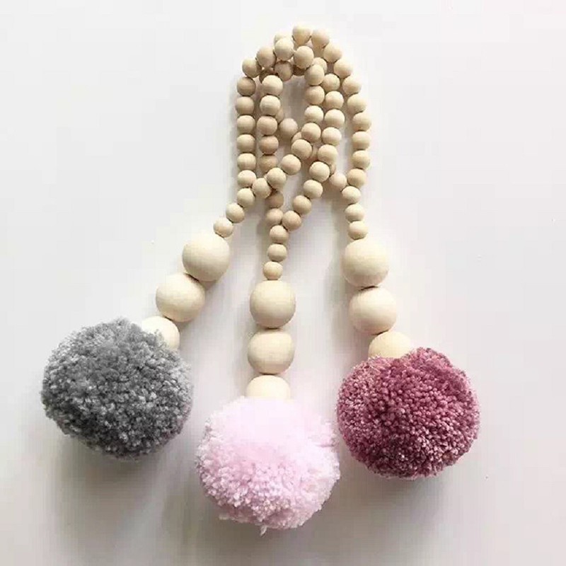 Wooden Beads Tassel Ball Garla - Baby Nursery Garland 리뷰 및 가격