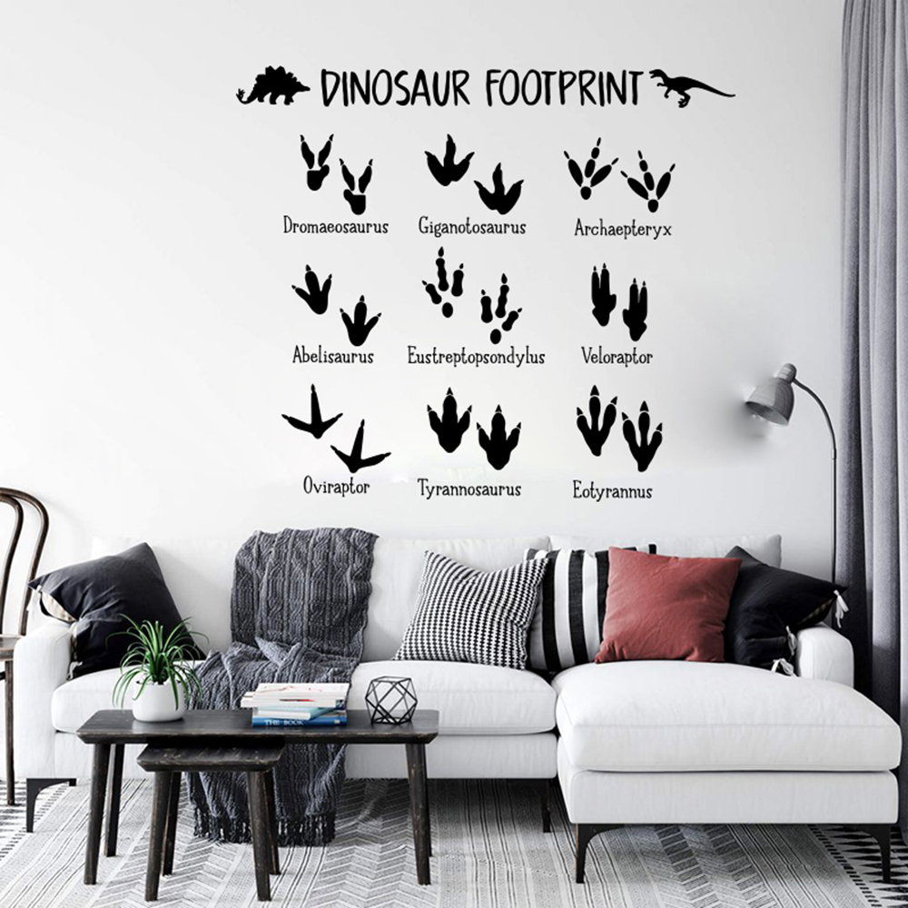 Cartoon Dinosaur Footprint Paw - Baby Nursery Vinyl Wall Stickers 리뷰 및 가격