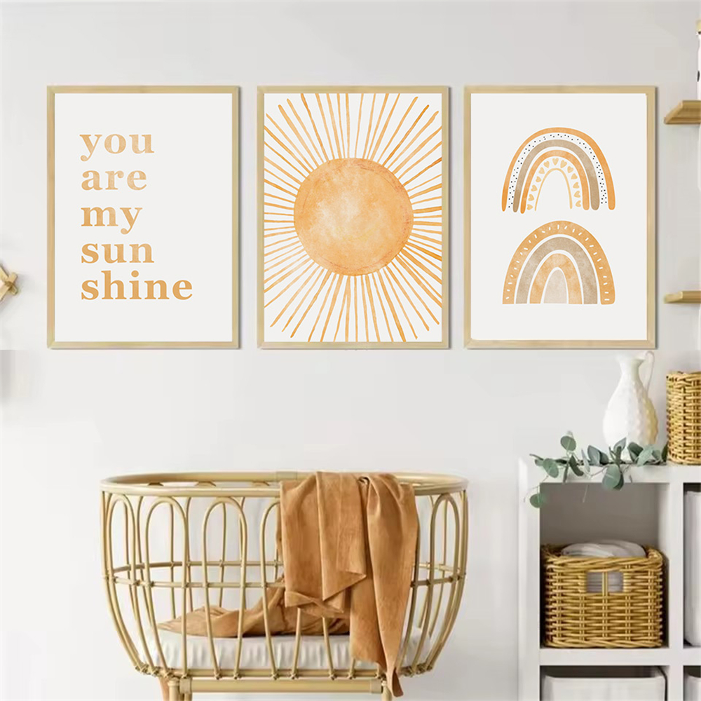 Boho Rainbow Sun Posters Abstr - Baby Nursery You Are My Sunshine 리뷰 및 가격